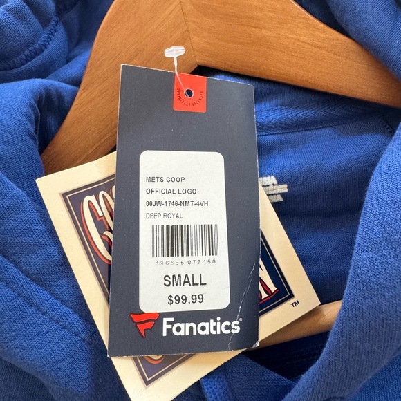 NWT! Men’s Fanatics New York Mets blue hoodie sweatshirt Size Small $100 - Picture 4 of 5